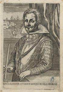 Alonso de Sotomayor, Governor of Chile. Etching and Burin by Anónimo italiano